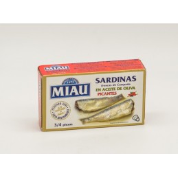 SARDINAS MIAU PICANTES 125G.